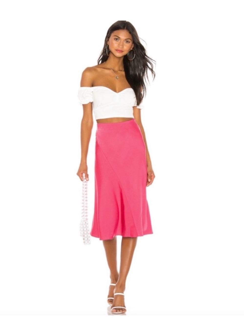 MAJORELLE Kara skirt Hot Pink Midi Skirt - xs